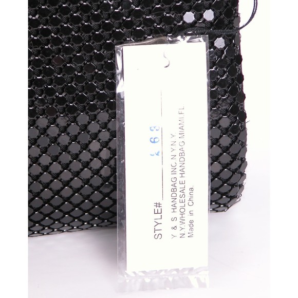 Another Y & S Original Clutch Shoulder Purse VTG Black Metallic Chain Strap New - Picture 4 of 9